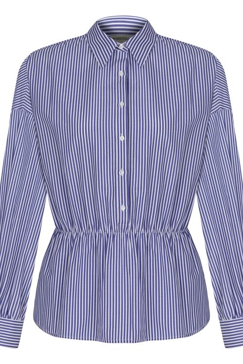  BELİ LASTİKLİ ÇİZGİLİ GÖMLEK