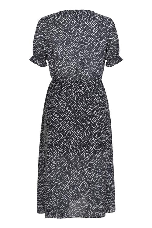  BELİ LASTİKLİ VOLANLI MİDİ ELBİSE