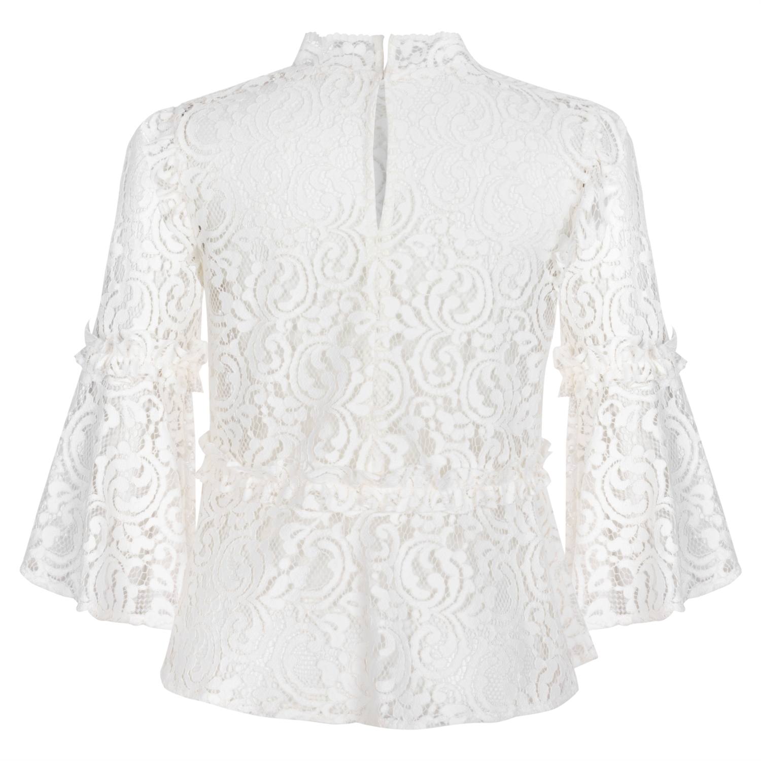 DİK YAKA DANTELLİ BLUZ