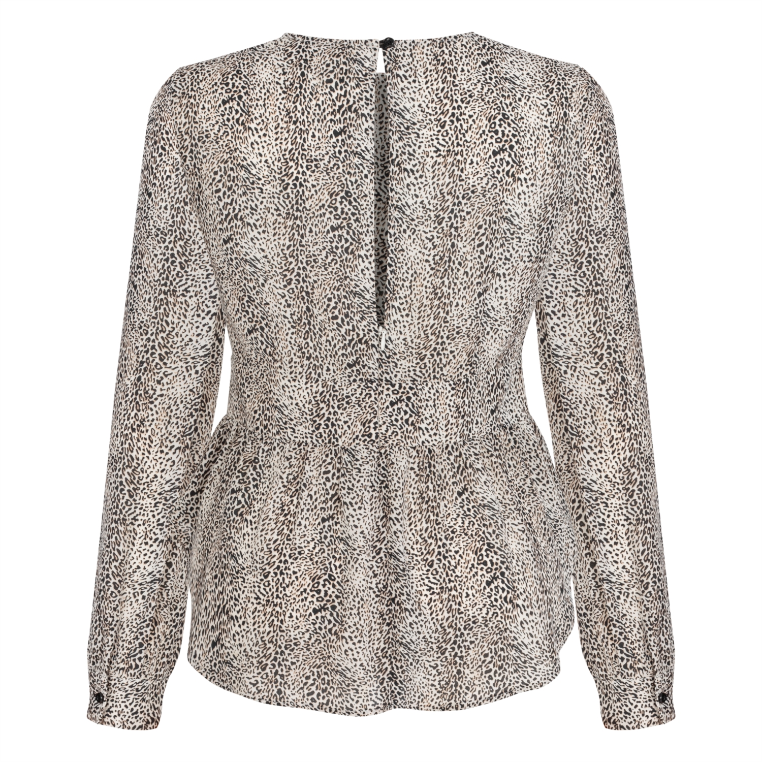 BİSİKLET YAKA LEOPAR DESENLİ BLUZ