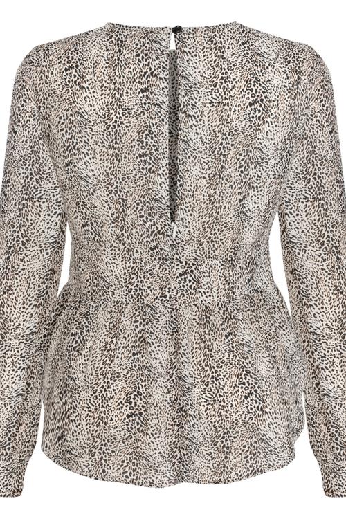  BİSİKLET YAKA LEOPAR DESENLİ BLUZ
