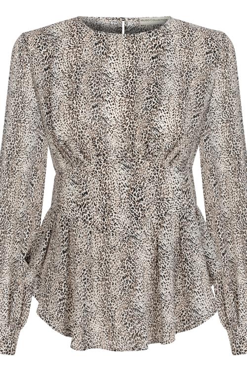  BİSİKLET YAKA LEOPAR DESENLİ BLUZ