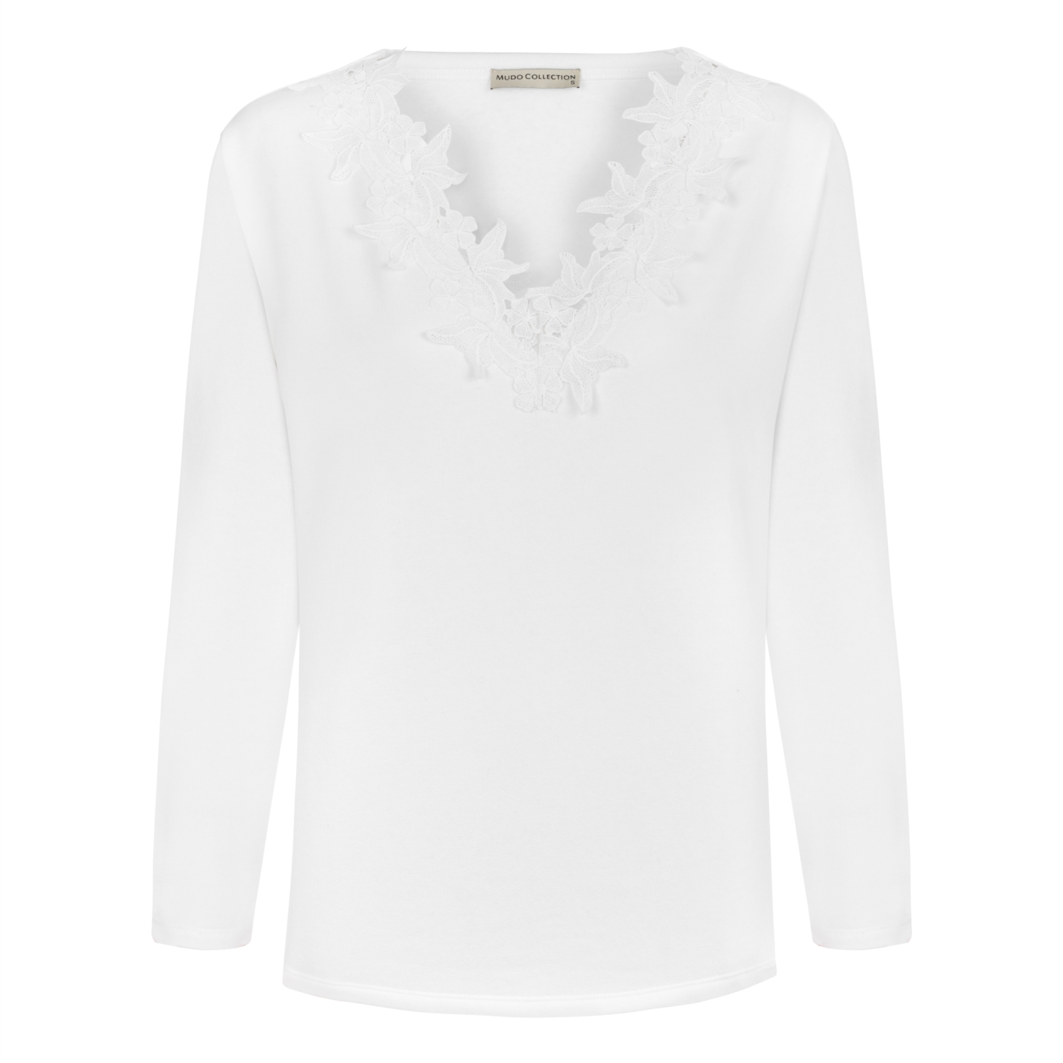 DANTEL DETAYLI V YAKA SWEATSHIRT