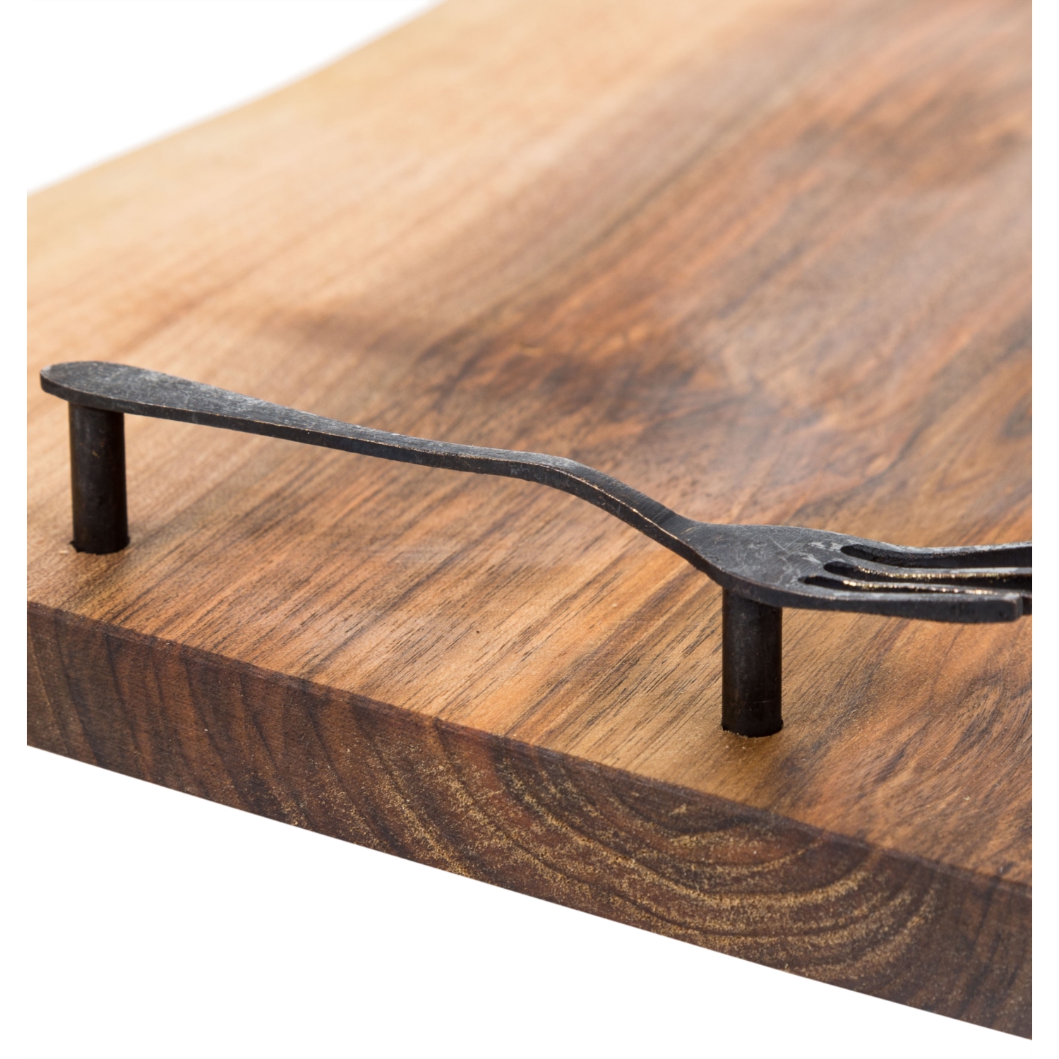 DÖKÜM KULPLU AHŞAP SUNUM TEPSİSİ 22X45X2 CM