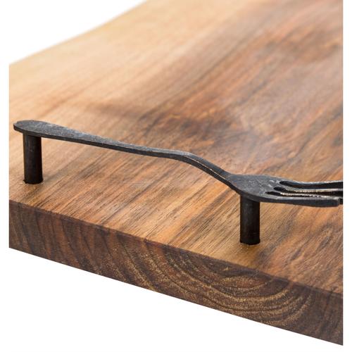  DÖKÜM KULPLU AHŞAP SUNUM TEPSİSİ 22X45X2 CM