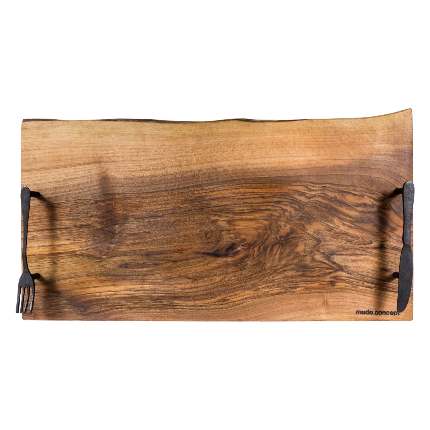 DÖKÜM KULPLU AHŞAP SUNUM TEPSİSİ 22X45X2 CM