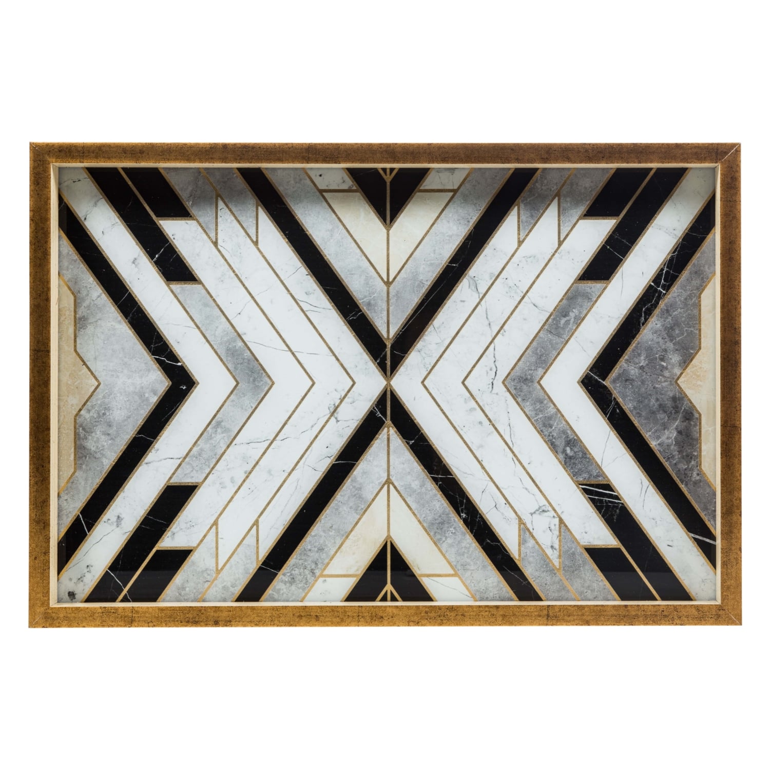 LINE DEKORATİF TEPSİ 31X42CM GOLD