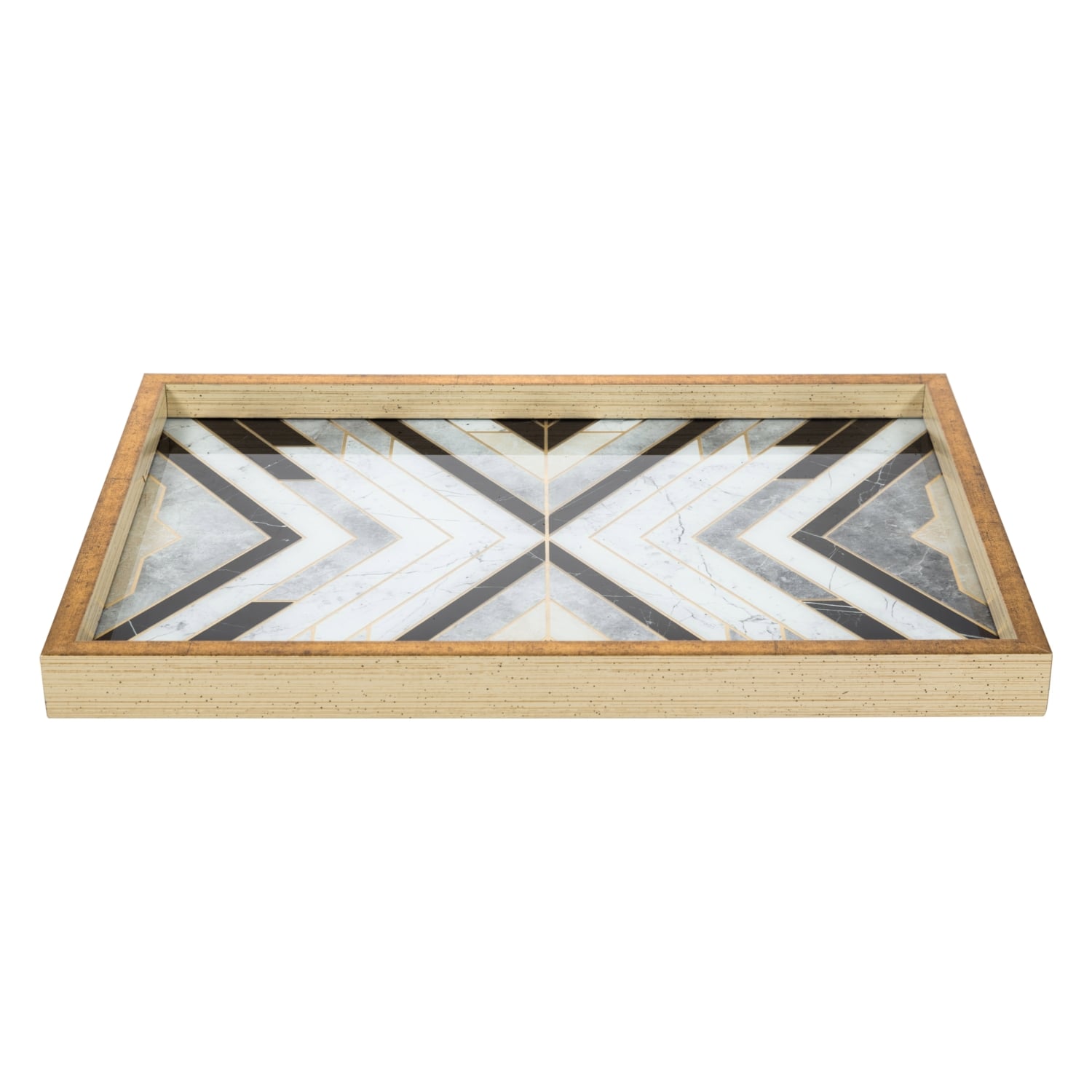 LINE DEKORATİF TEPSİ 31X42CM GOLD