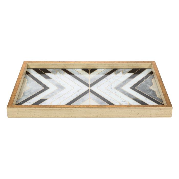 LINE DEKORATİF TEPSİ 31X42CM GOLD