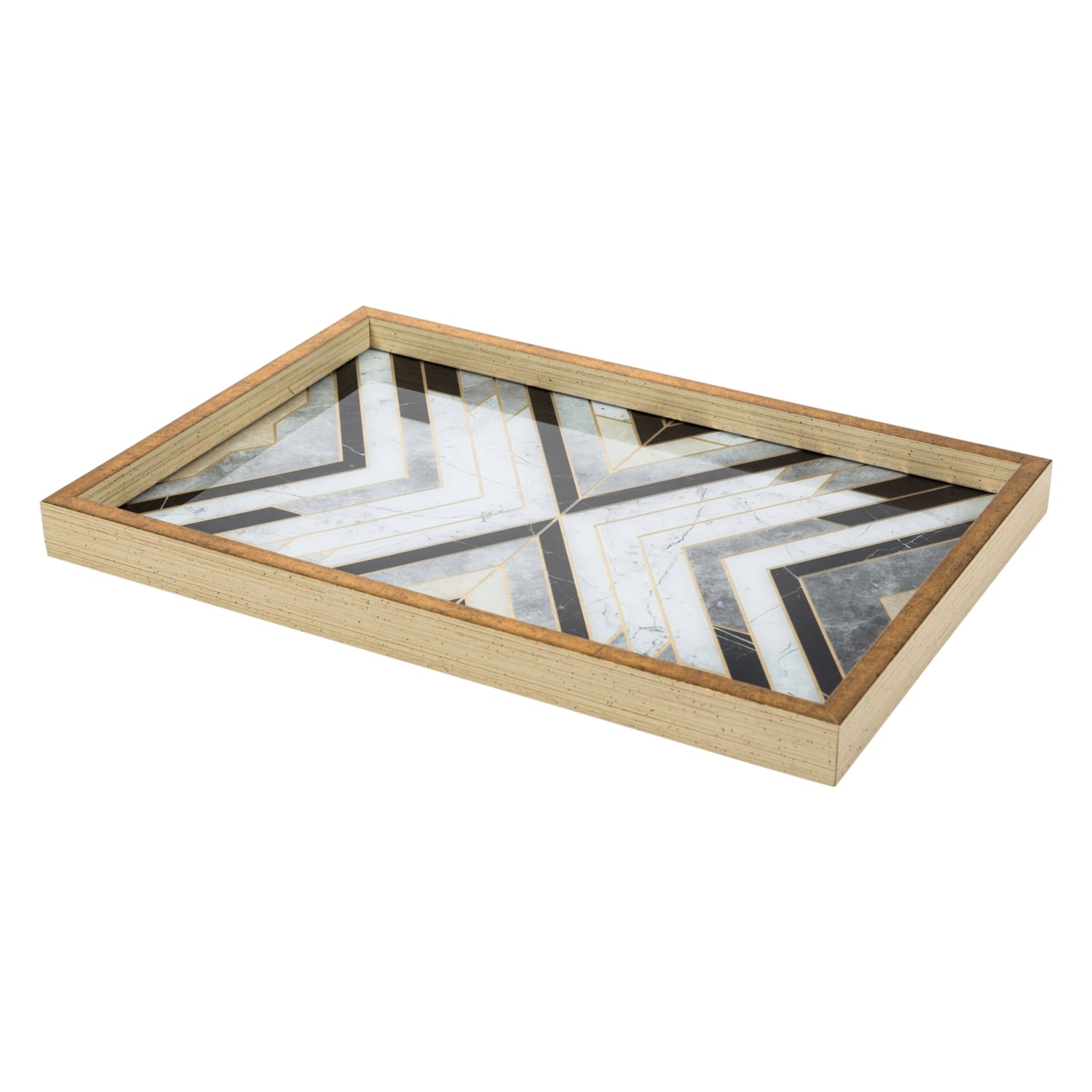 LINE DEKORATİF TEPSİ 31X42CM GOLD