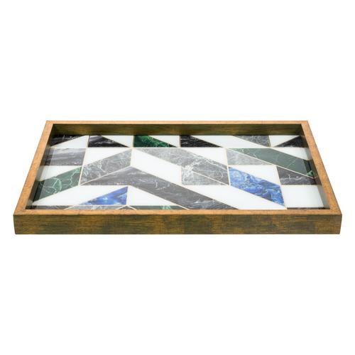  BERYL DEKORATİF TEPSİ 31X46CM MAVİ