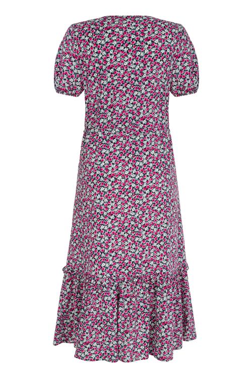  ÇİÇEK DESENLİ KLOŞ MİDİ ELBİSE