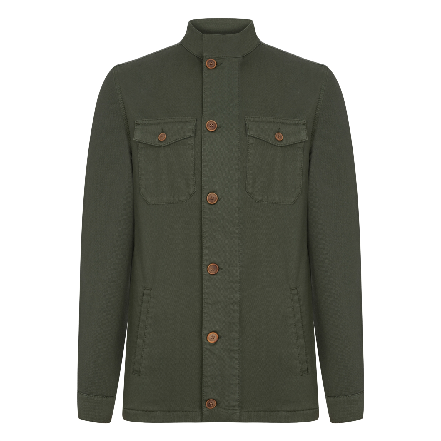 DİK YAKA CEPLİ PAMUK CEKET