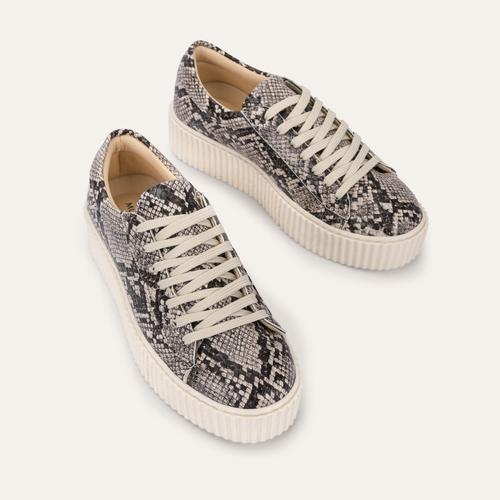  YILAN DERİSİ DESENLİ KALIN TABAN SPOR AYAKKABI