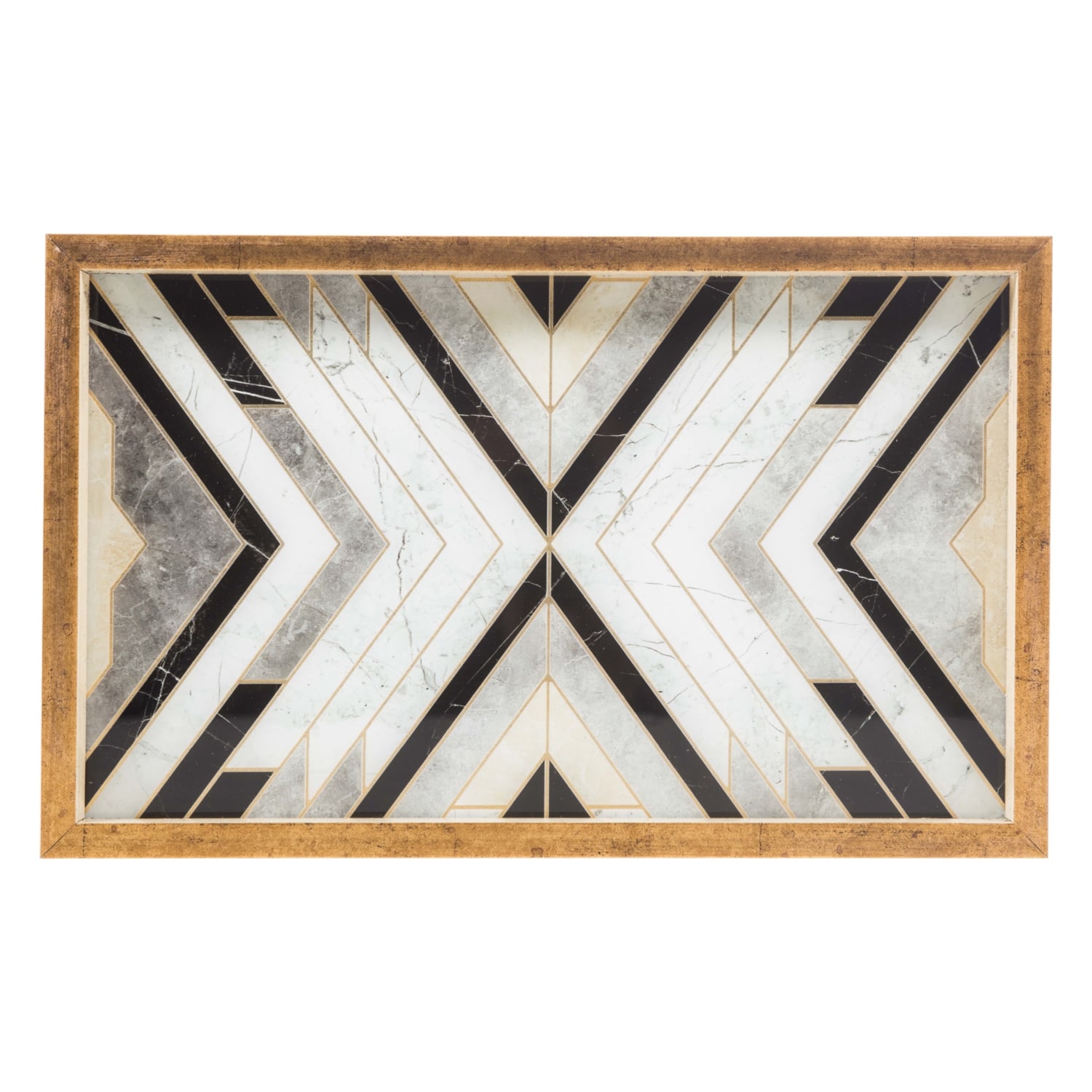 LINE DEKORATİF TEPSİ 25X40CM GOLD