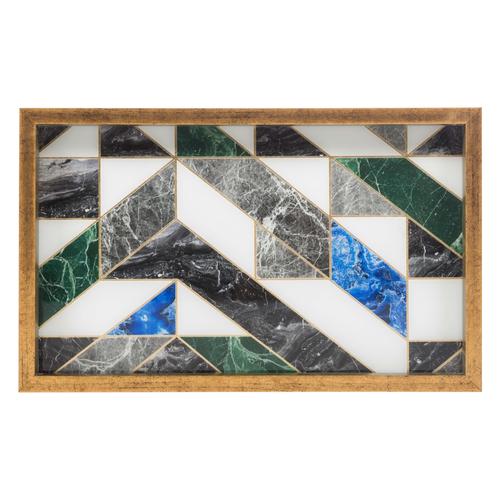  BERYL DEKORATİF TEPSİ 25X40CM MAVİ