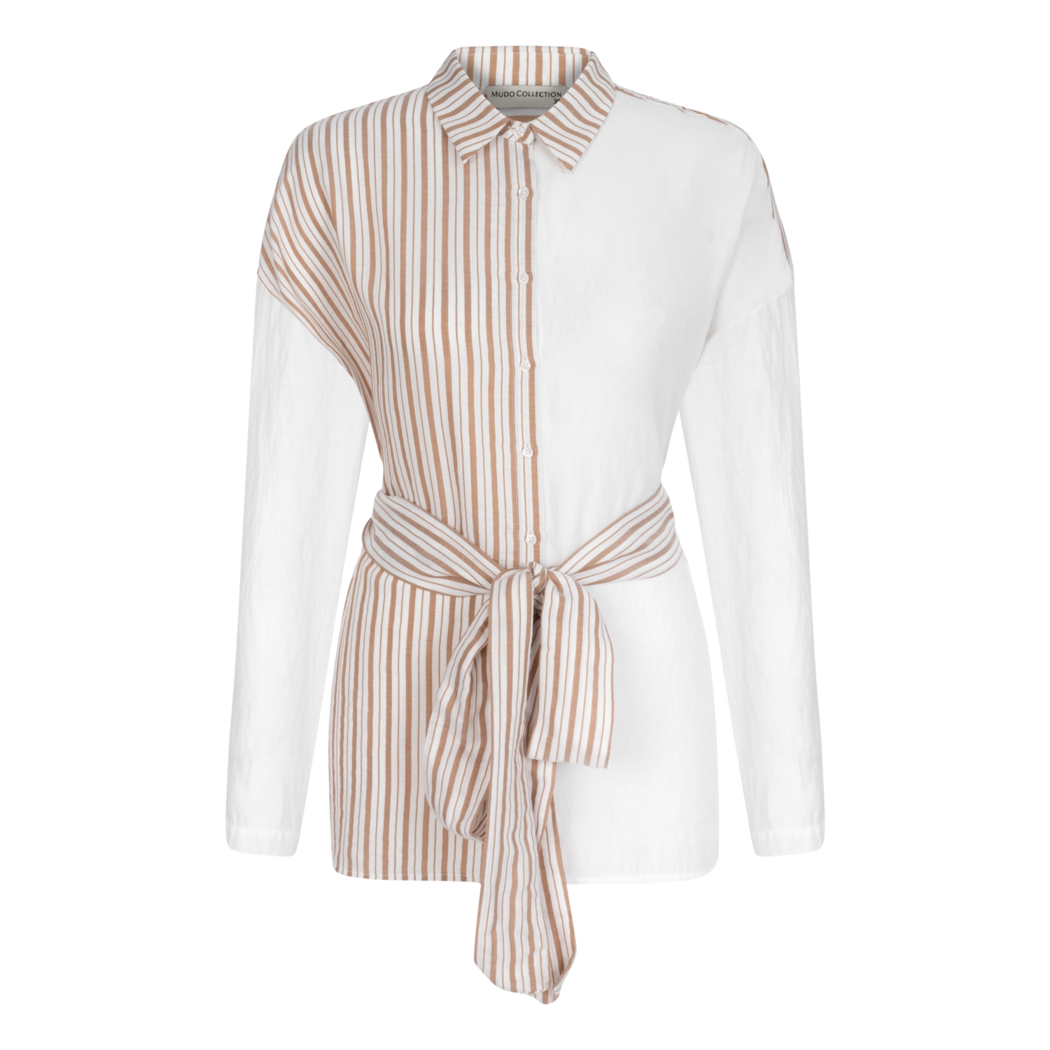 ÇİZGİLİ KUŞAKLI GÖMLEK