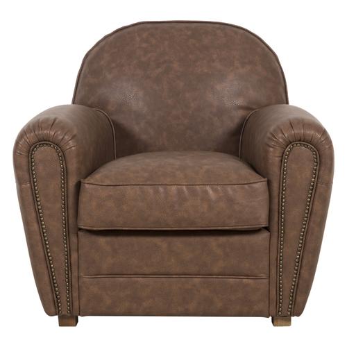  FLEAMARKET KAHVE TEKLİ DERİ KOLTUK