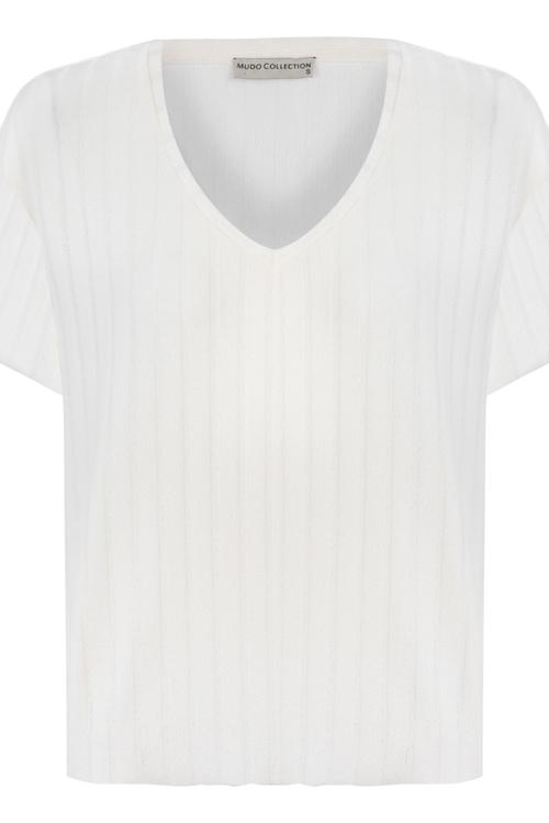  V YAKA KISA KOLLU TRİKO T-SHIRT