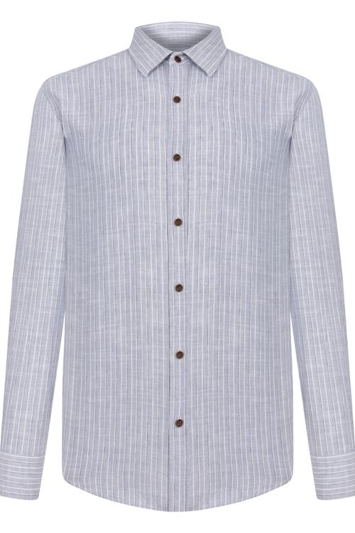  ÇİZGİLİ SLIM FİT PAMUKLU GÖMLEK