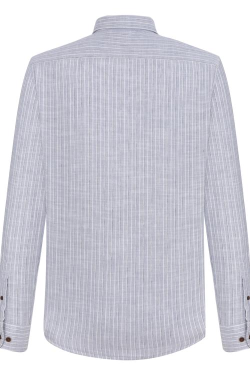  ÇİZGİLİ SLIM FİT PAMUKLU GÖMLEK