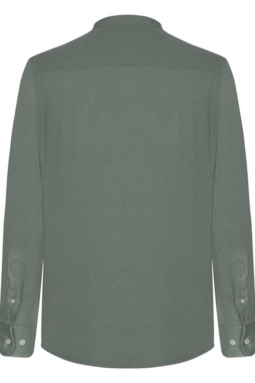  HAKİM YAKA SLIM FIT KETEN GÖMLEK