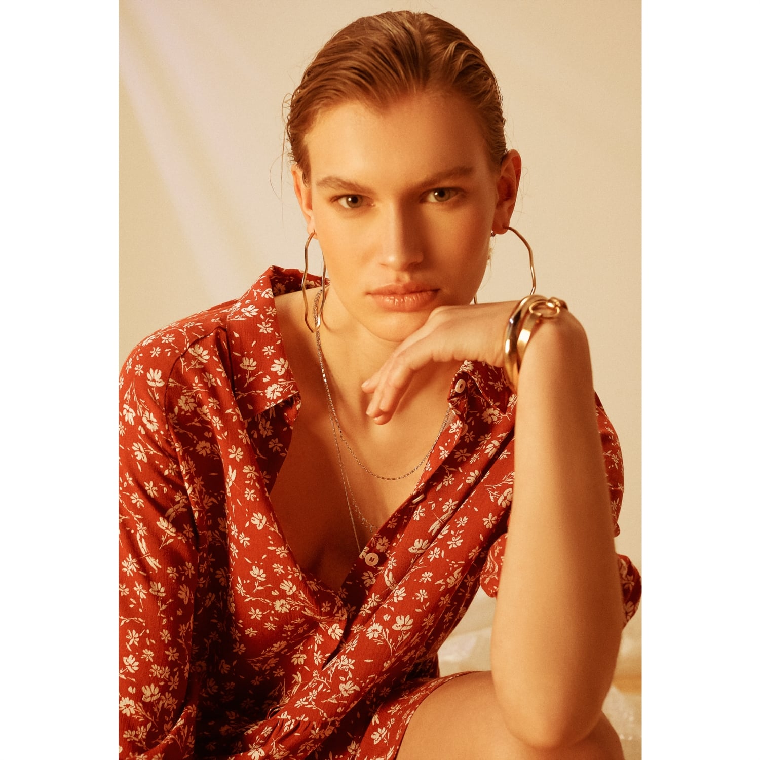 ÇİÇEK DESENLİ MİNİ KLOŞ ELBİSE