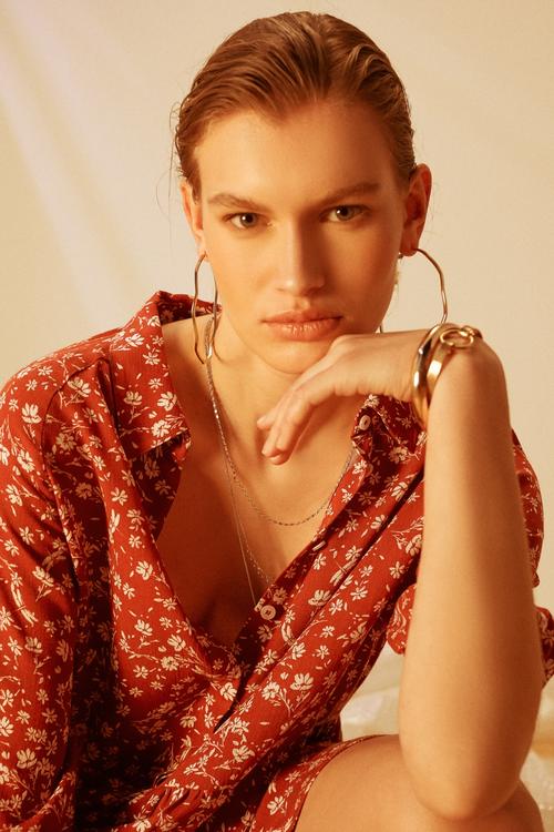  ÇİÇEK DESENLİ MİNİ KLOŞ ELBİSE