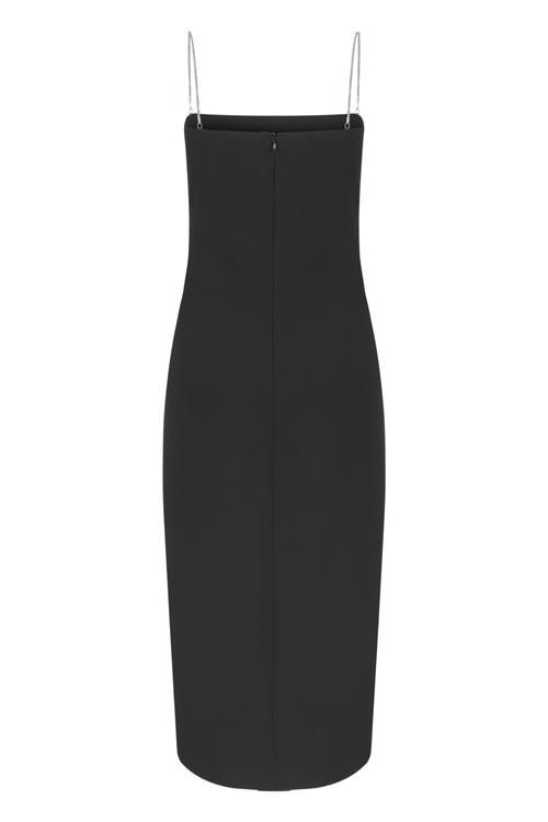  ZİNCİR DETAYLI MİDİ ELBİSE