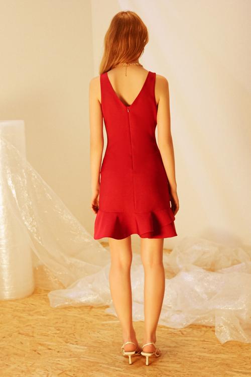  VOLANLI MİNİ ELBİSE