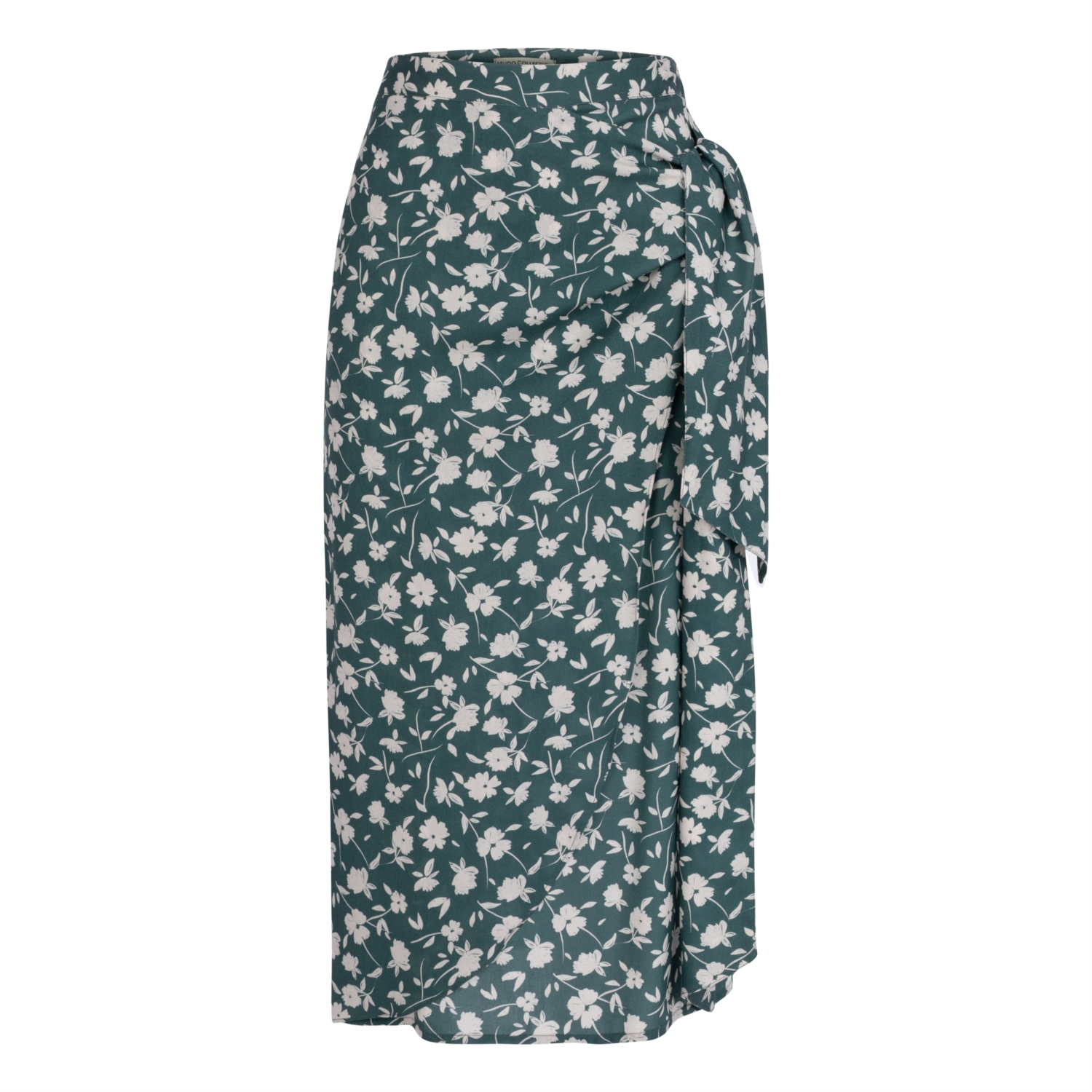 YANDAN BAĞLAMALI ÇİÇEK DESENLİ MİDİ ETEK