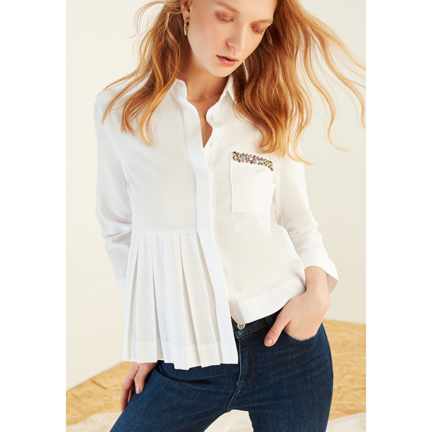 REGULAR KESİM FIRFIRLI GÖMLEK