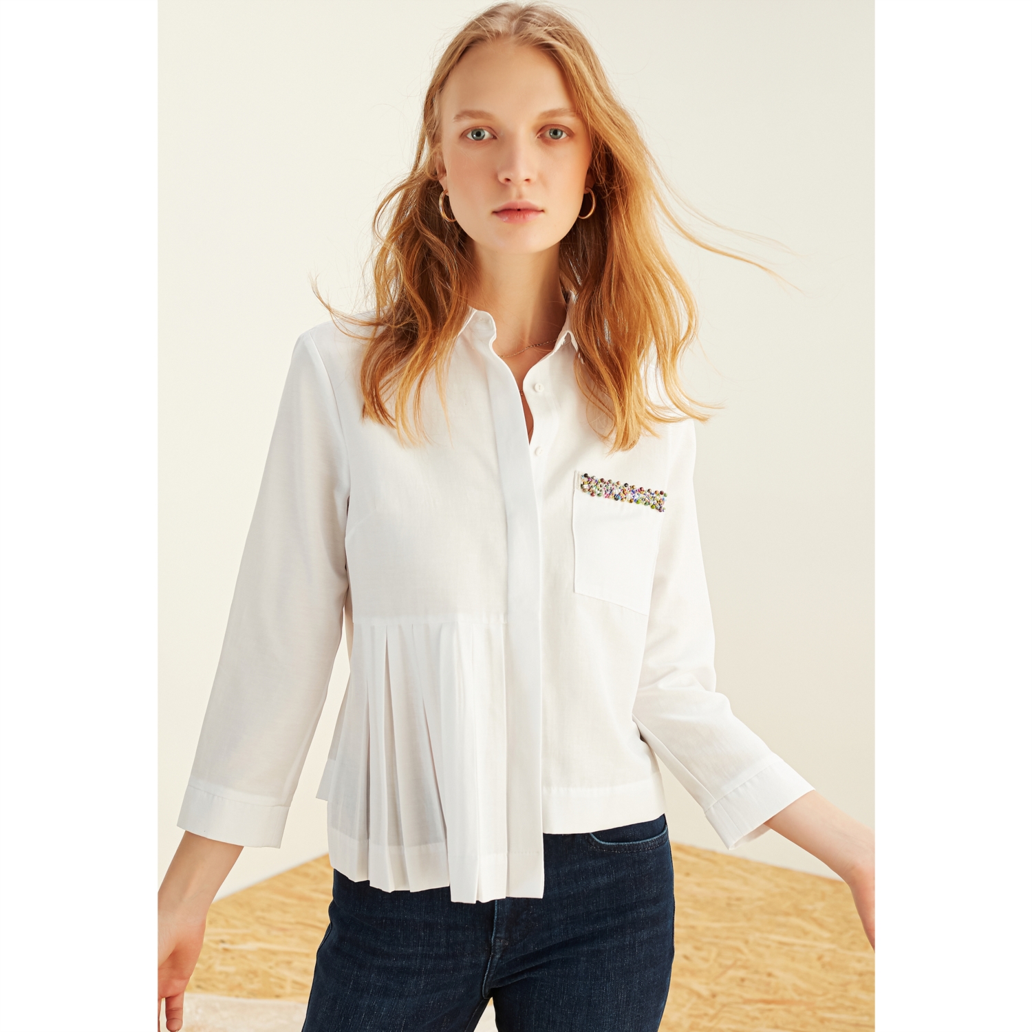 REGULAR KESİM FIRFIRLI GÖMLEK