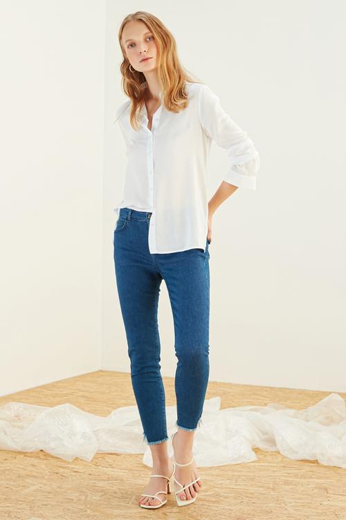  KESİK PÜSKÜL PAÇALI SKINNY JEAN PANTOLON