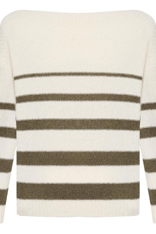  KAYIK YAKA ÇİZGİLİ TRİKO KAZAK