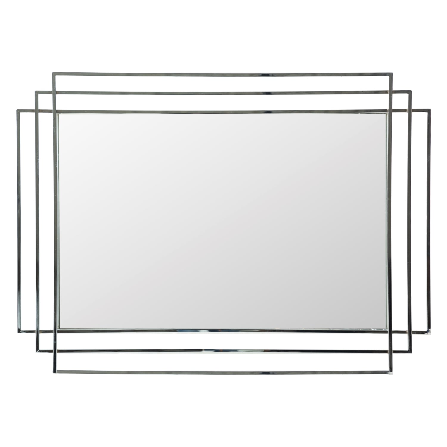 LINE METAL GÜMÜŞ AYNA 110X80CM