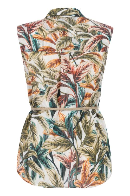  HASIR KEMER DETAYLI FLORAL GÖMLEK