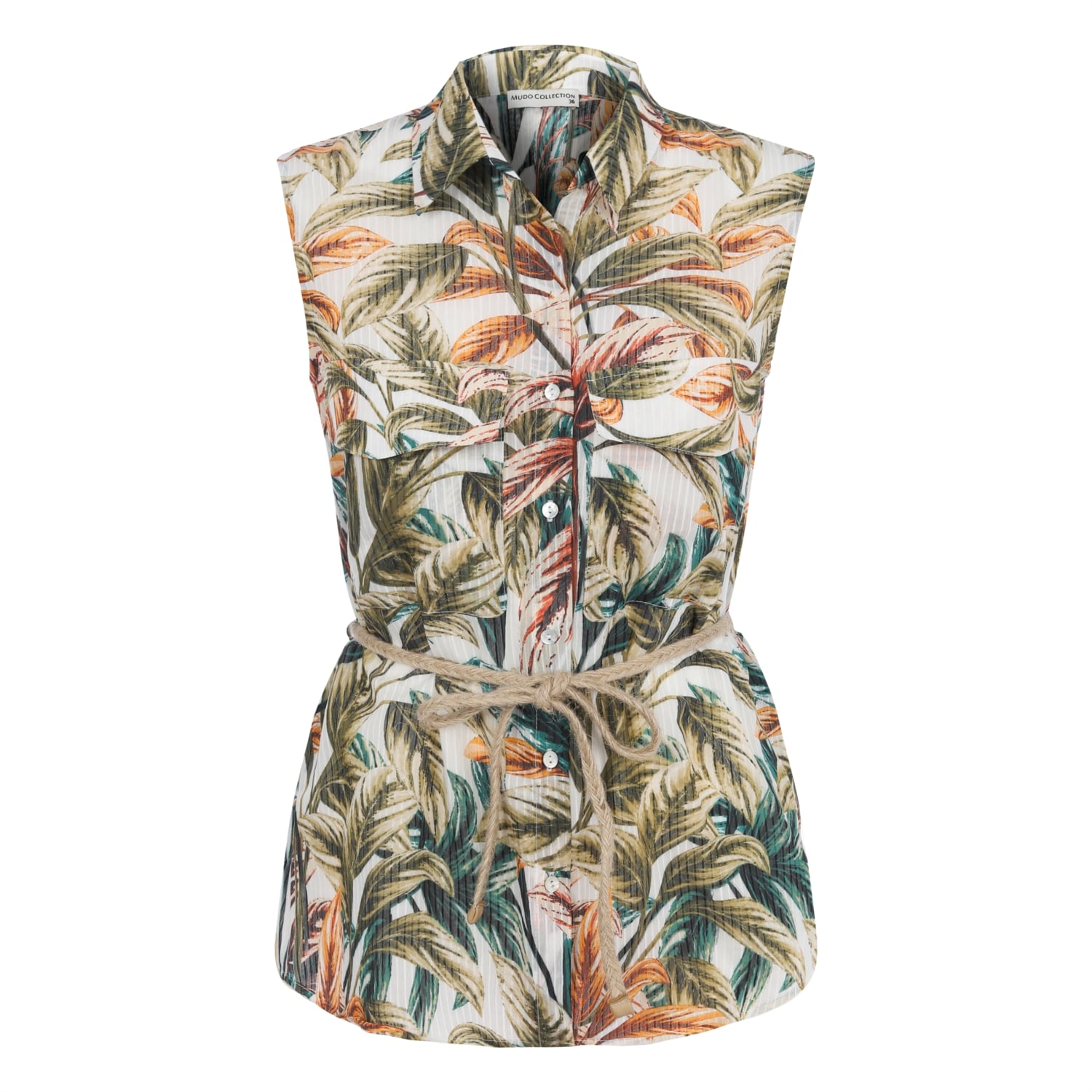 HASIR KEMER DETAYLI FLORAL GÖMLEK