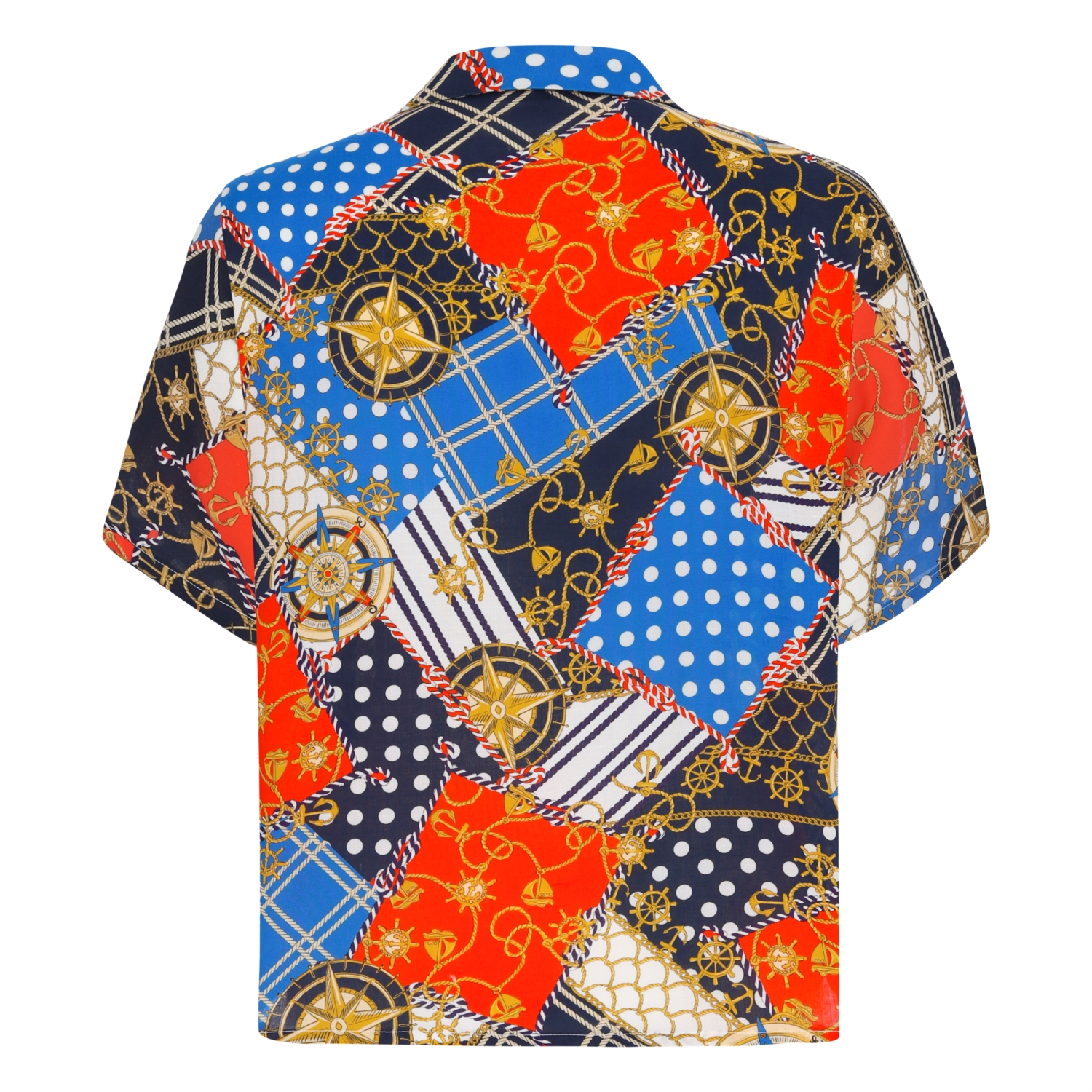 VİSKOZ MARİN DESENLİ REGULAR GÖMLEK