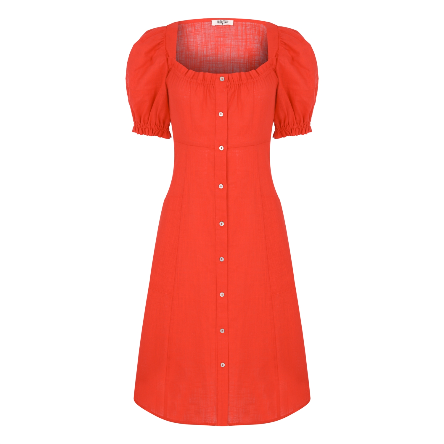 A KESİM KARPUZ KOL PAMUK ELBİSE