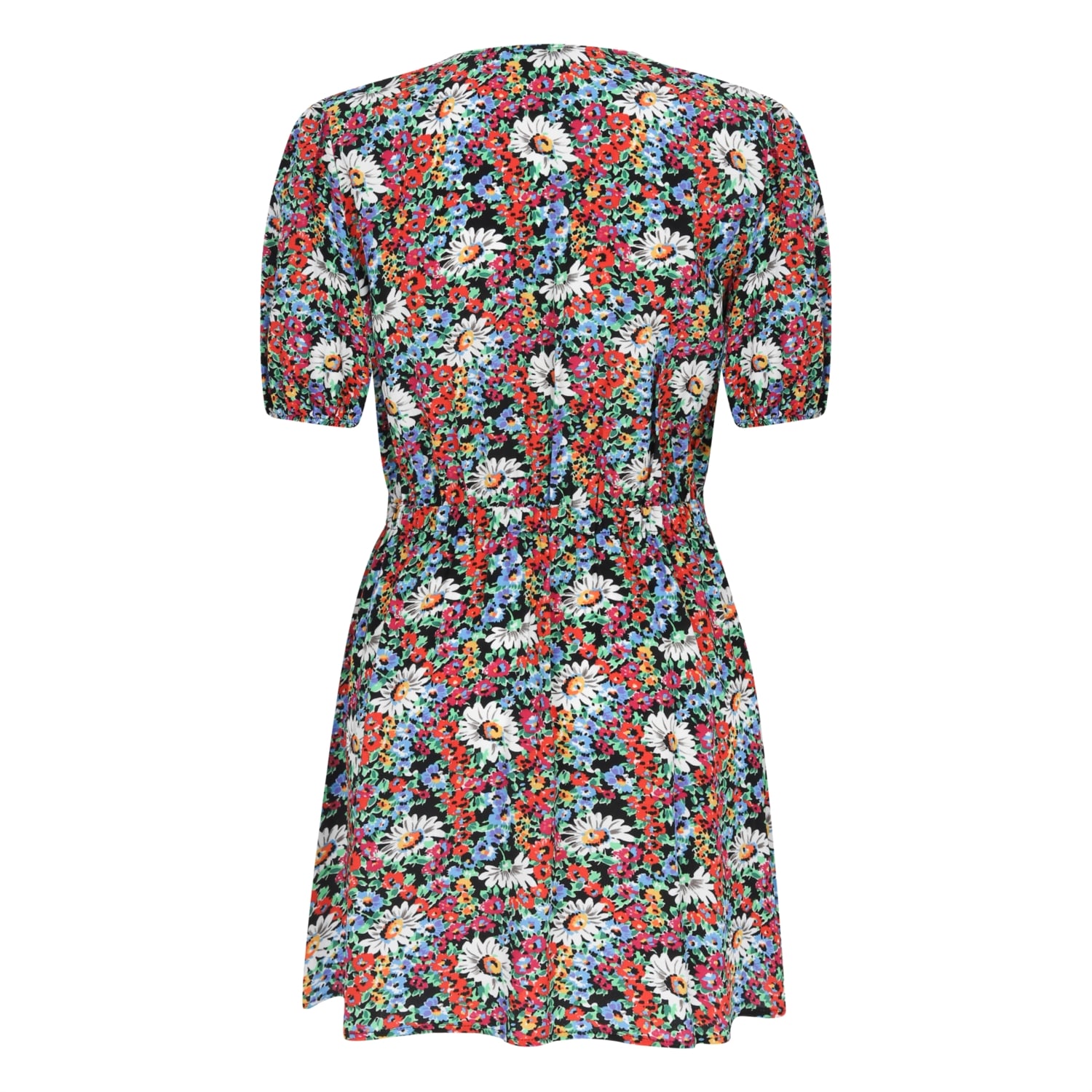 BALON KOL FLORAL MİNİ ELBİSE