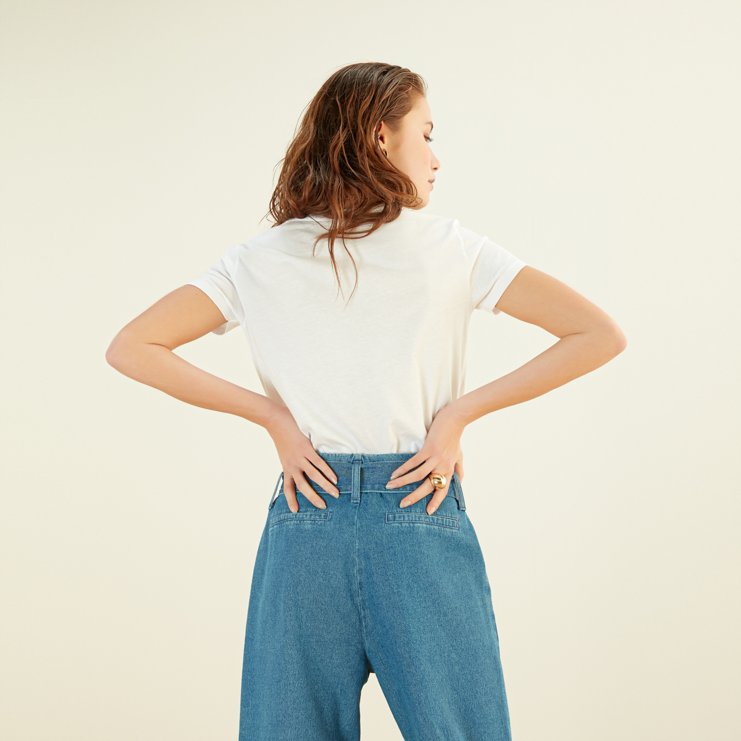 BİSİKLET YAKA BASKILI PAMUK T-SHIRT