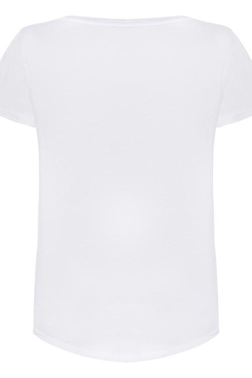  BİSİKLET YAKA BASKILI PAMUK T-SHIRT