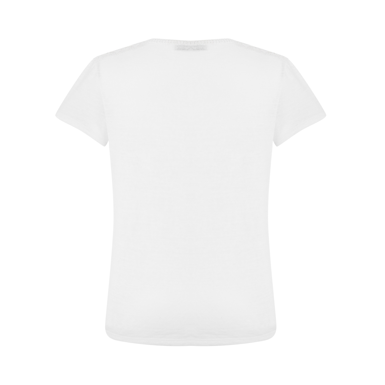 OMUZLARI DANTELLİ T-SHIRT