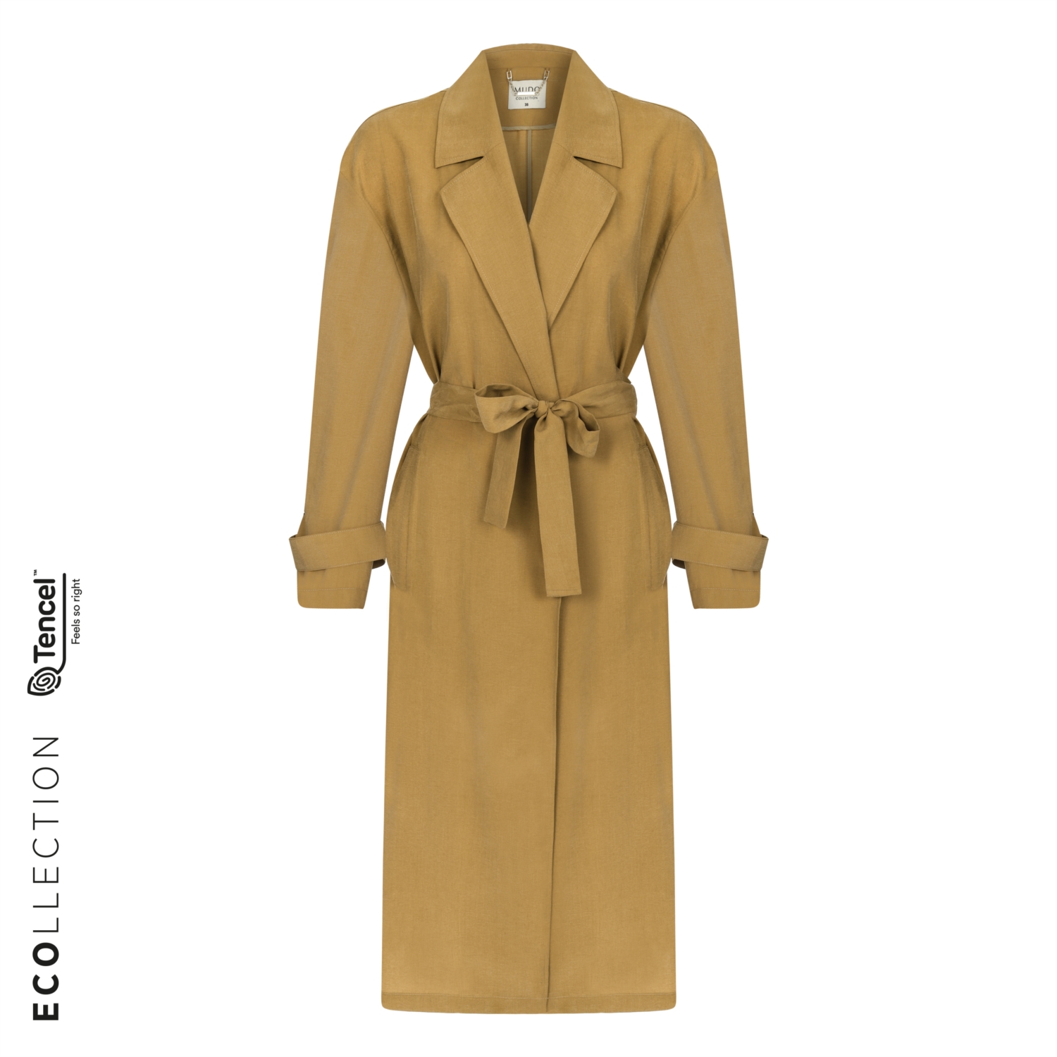 KUŞAKLI KOL DETAYLI İNCE TRENÇKOT TENCEL