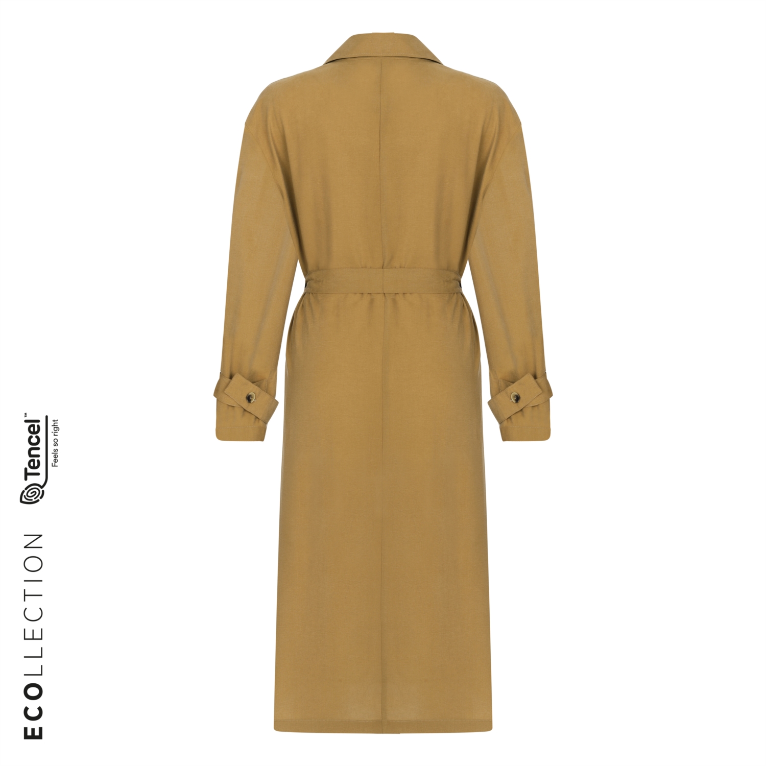 KUŞAKLI KOL DETAYLI İNCE TRENÇKOT TENCEL