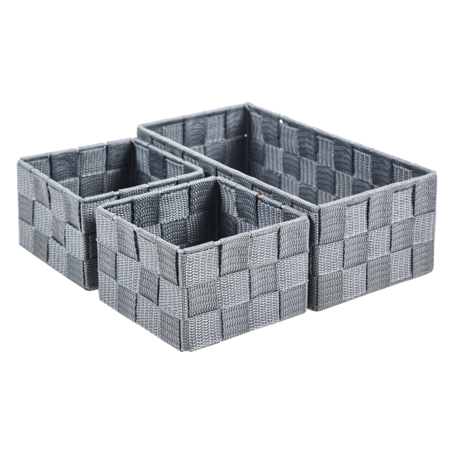 ORGANİZER 3'LÜ SEPET SETİ GRİ 26-12 CM