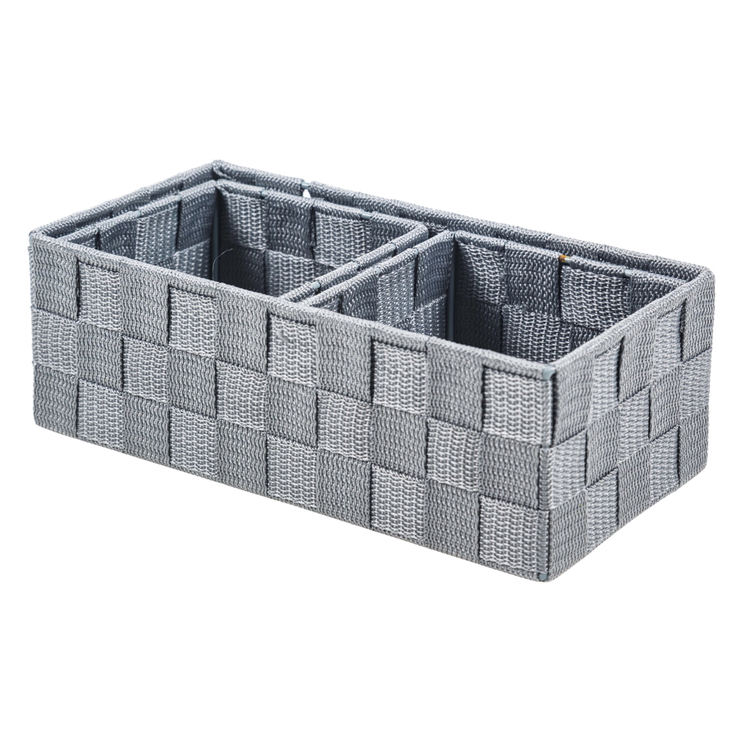 ORGANİZER 3'LÜ SEPET SETİ GRİ 26-12 CM