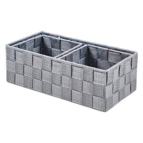  ORGANİZER 3'LÜ SEPET SETİ GRİ 26-12 CM