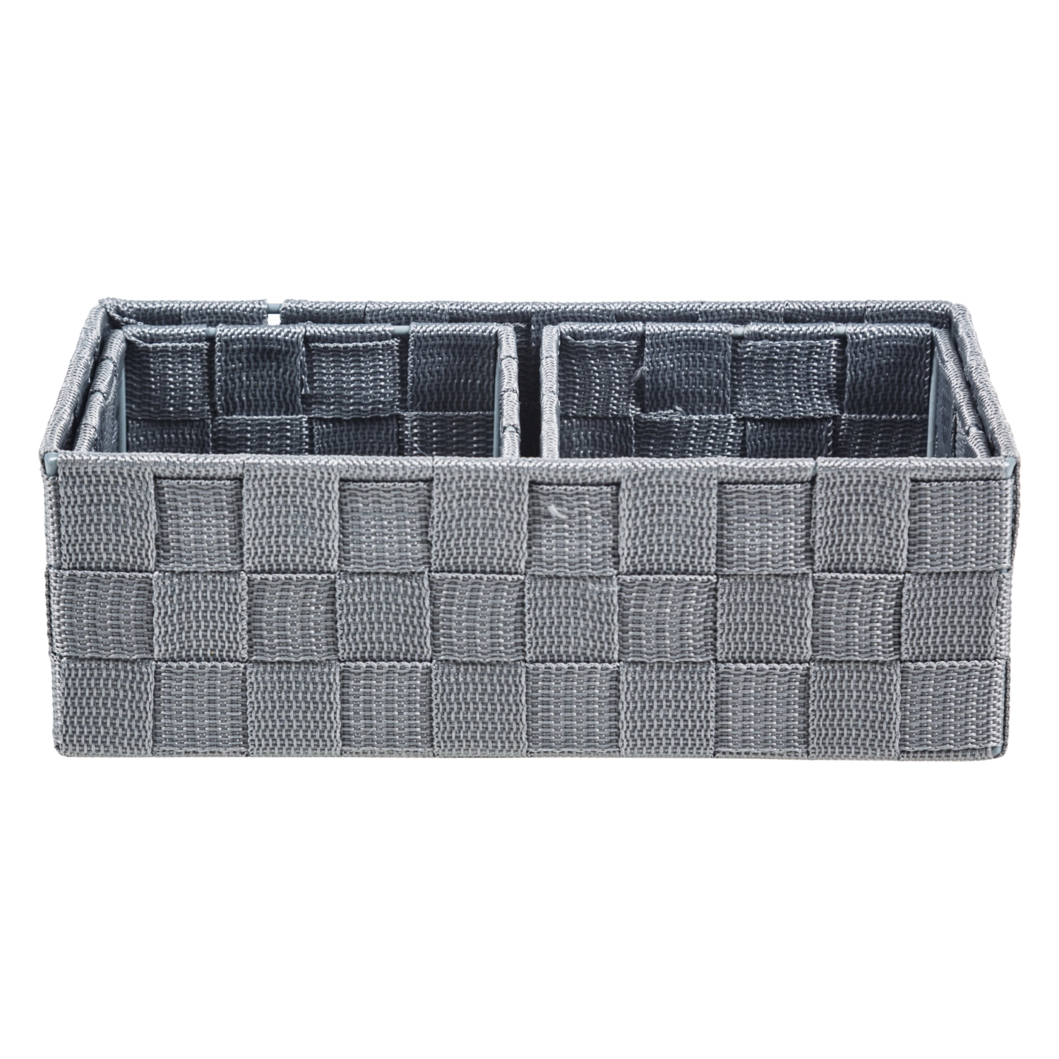 ORGANİZER 3'LÜ SEPET SETİ GRİ 26-12 CM